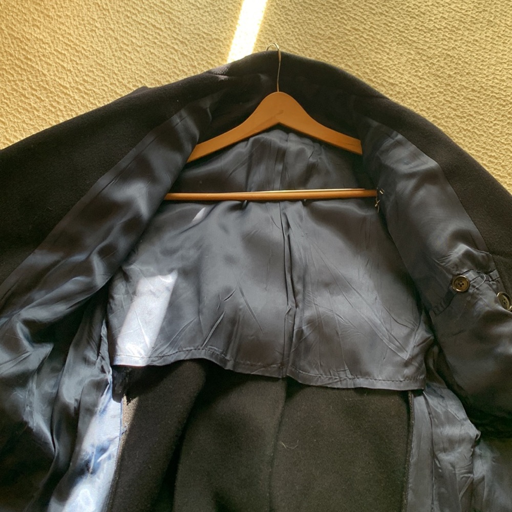 Vintage Navy Military Double Breasted Wool Coat - Picture 15 of 17